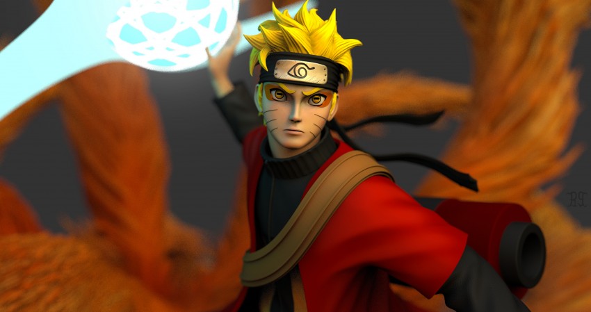 3D Naruto Uzumaki Manga Anime 4K Wallpaper