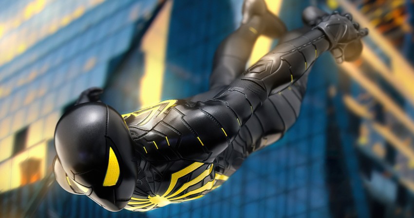 4K Spider Man Anti Ock Suit Falling Down Wallpaper