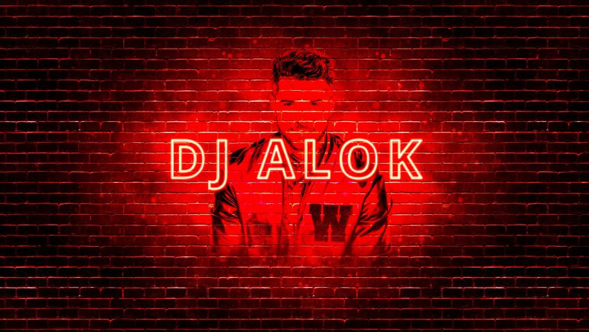 8K Red Dj Alok Neon Picture Wallpaper Background