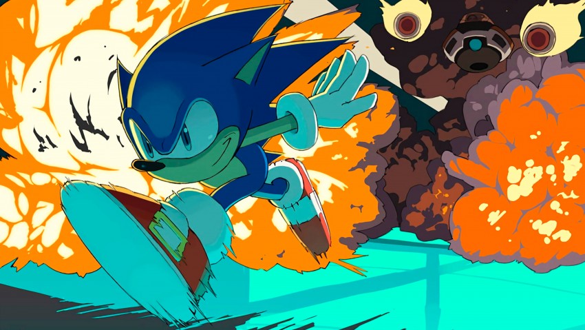 8K Sonic Comic Art Wallpaper Background