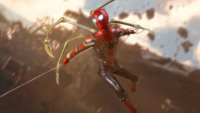 8K Spiderman Iron Picture Wallpaper Background