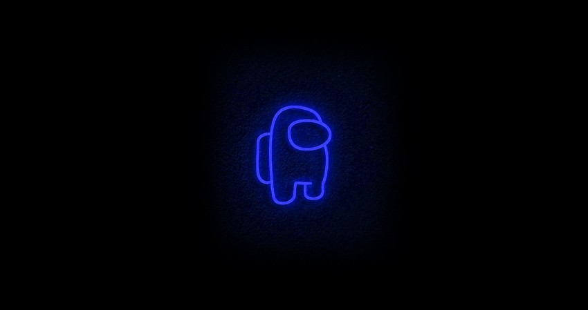 Among Us Blue Neon 4K Wallpaper