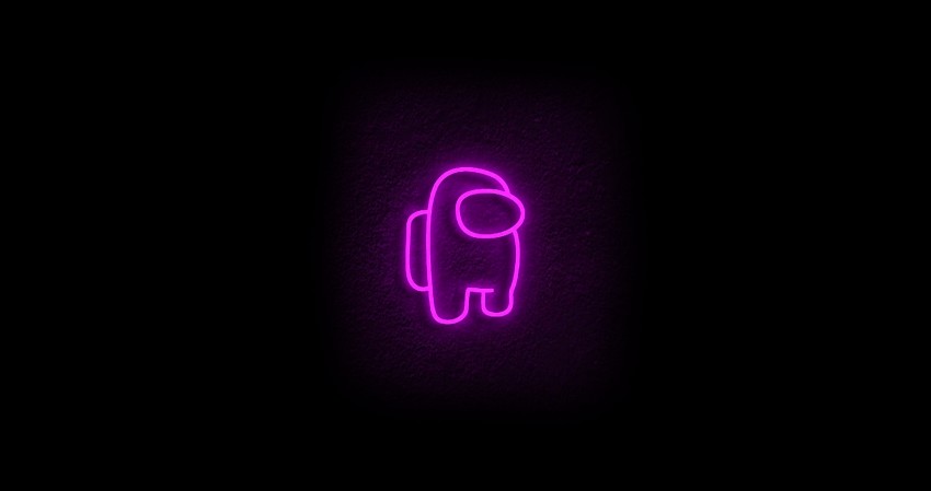 Among Us Pink Neon 4K Wallpaper