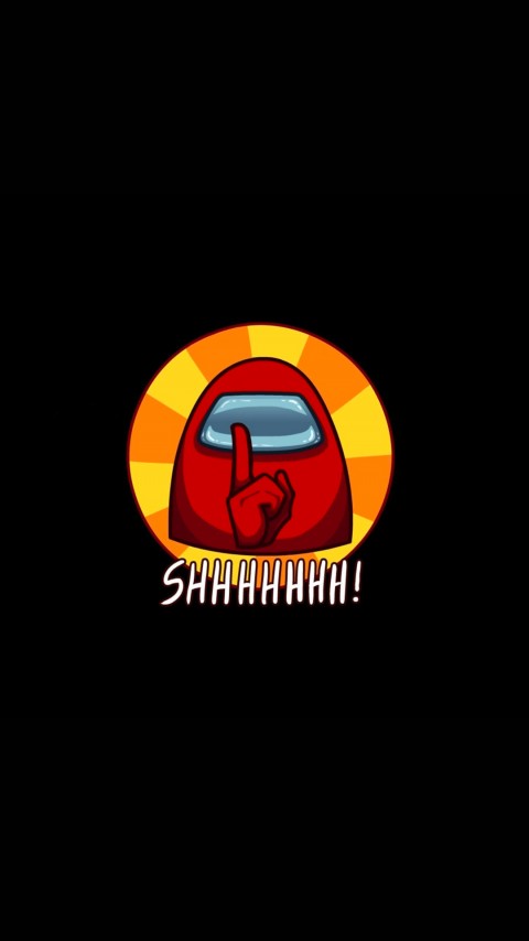 Among Us Shhh Logo 4k Mobile Wallpaper