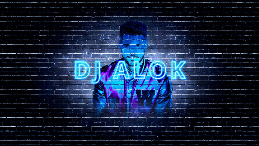 Blue Dj Alok Neon 8K Wallpaper