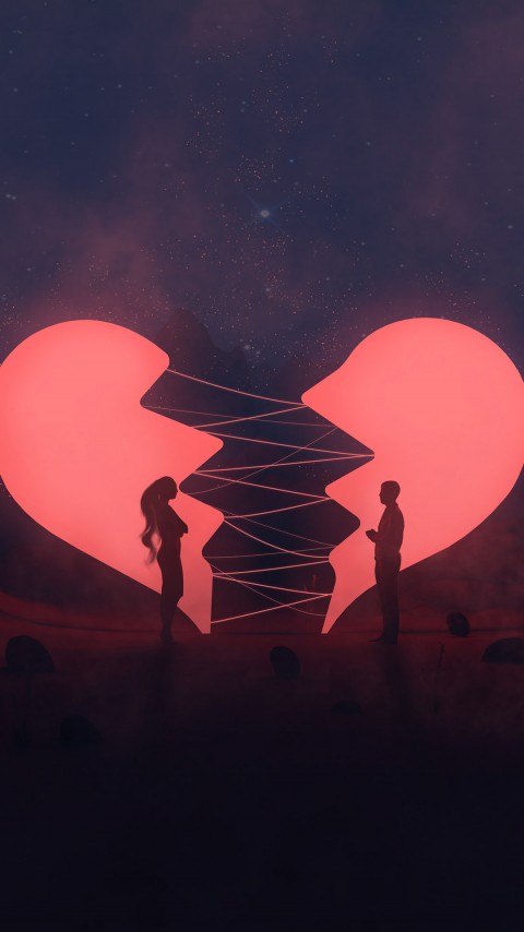 Broken Heart Couple Wallpaper For Mobile