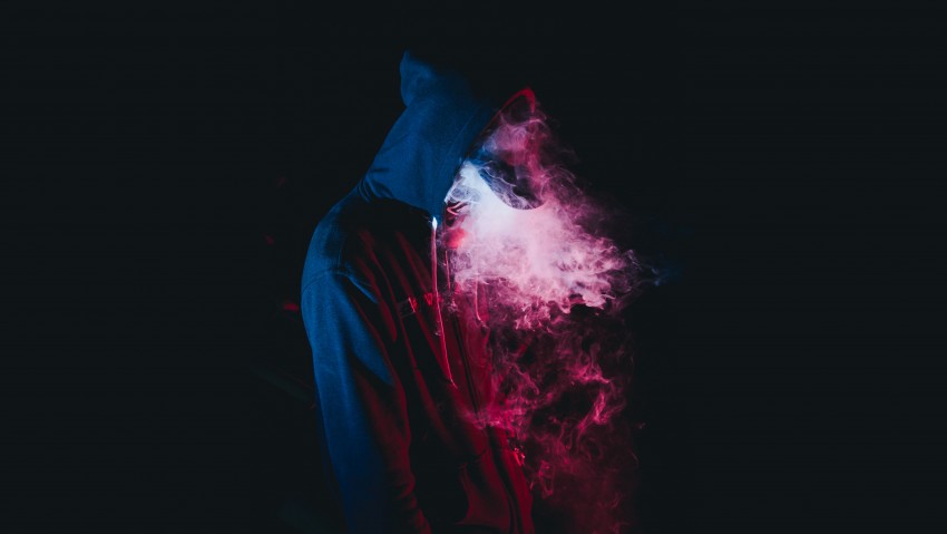Colorful Hoodie Smoke Dark 8K Wallpaper