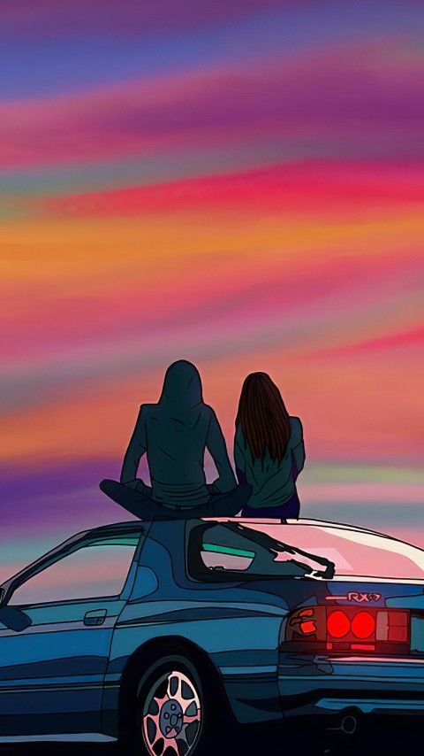 Couple On Car Wallpaper Phone