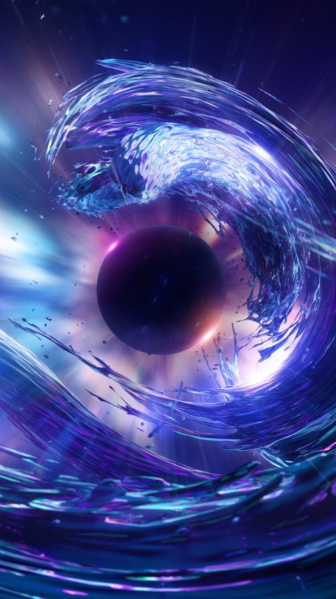 Crystal Wave Ball 4k Mobile Wallpaper