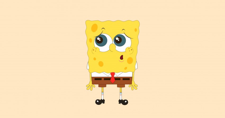 Cute Standing Spongebob Character 4K Wallpaper