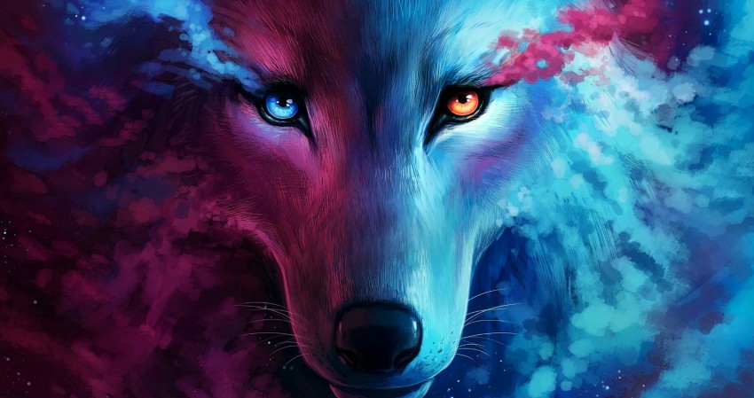 Fantasy Wolf Art Face Eyes 4K Wallpaper