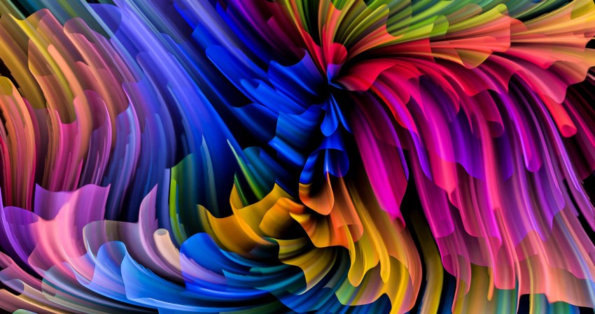 Flower Rainbow tulle HD Wallpaper