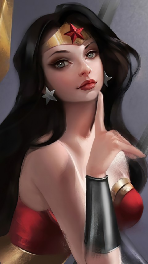 Free Wonder Woman Art Work Wallpaper For Mobile