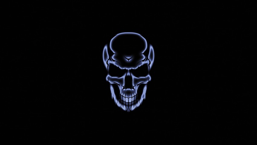 Glowing White Skull 5K Wallpaper