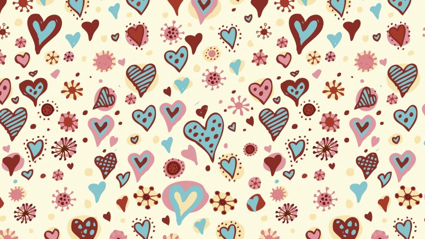 HD Loves Cute Hearts Pattern Background Wallpaper