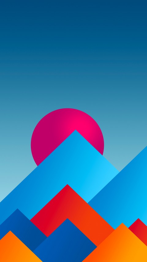 Minimal Sun Mountains Wallpaper For Phone