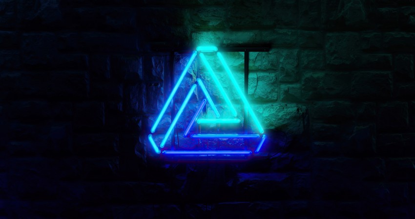 Neon LED Triangle Picture Wallpaper Background