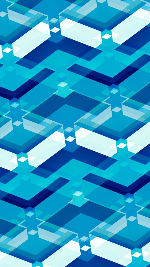 Ocean Pixels Cube Mobile Wallpaper