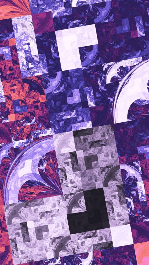 Pixelated Linear Fractal 4k Phone Wallpaper