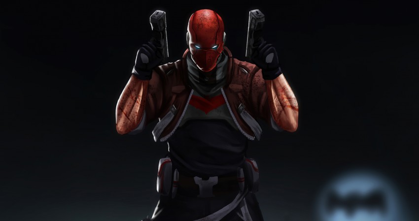 Red hood With 2 Guns HD Wallpaper Background