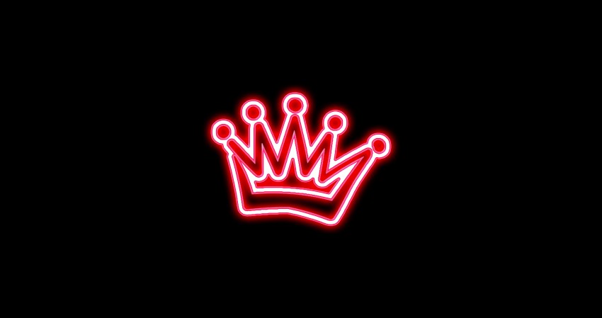 Red Queen Neon Crown 4K Wallpaper