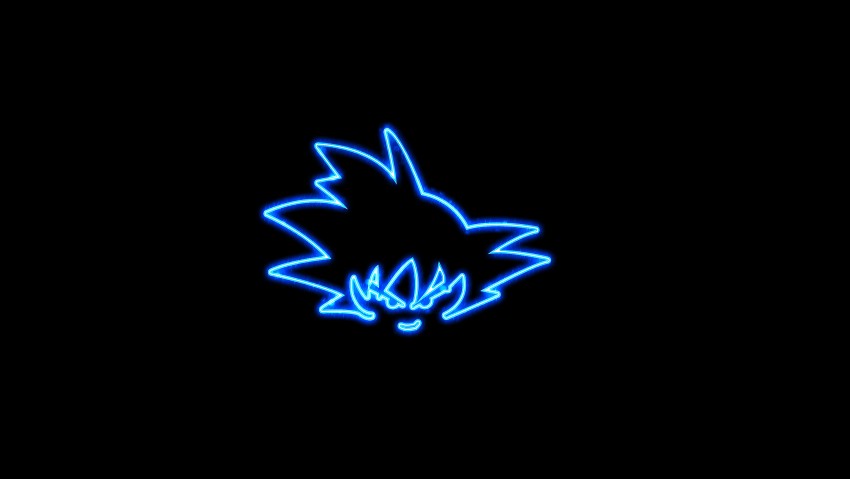 Son Goku Dragon Ball Z Blue Neon 8K Wallpaper
