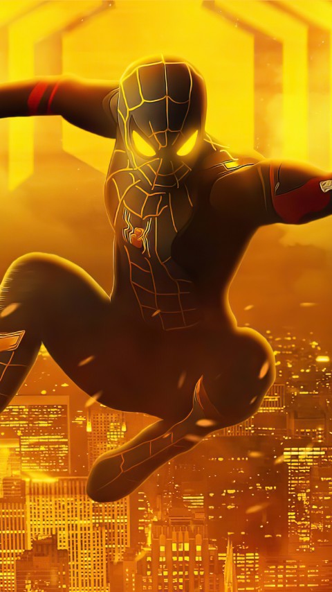 Spiderman Golden Fire Wallpaper Mobile