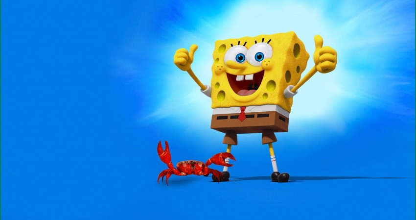 Spongebob With Red Crab 4K Wallpaper