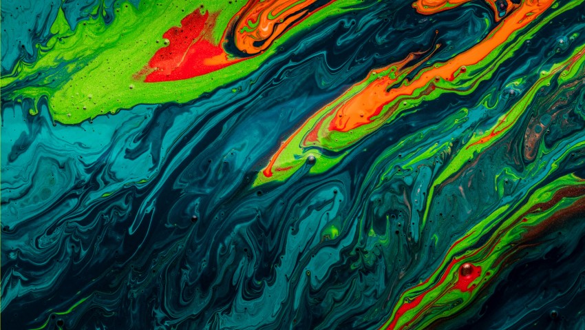 Ultra HD Green Oil Paint Wallpaper