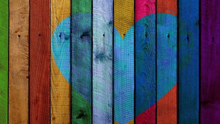 Ultra HD Heart Wood Shapes Color 5K Wallpaper