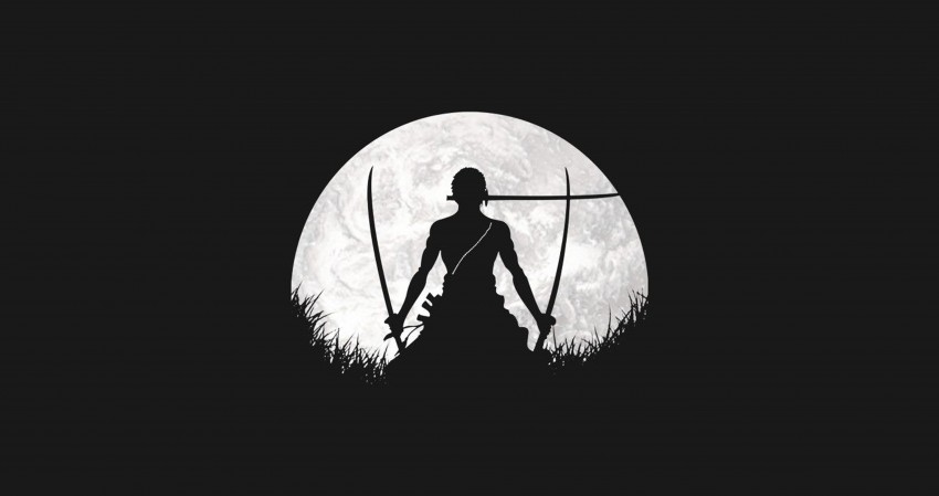 Ultra HD Zoro One Piece Black & White Wallpaper