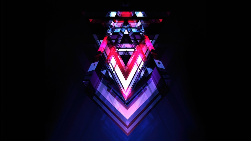 Violet Crystal Faces 5K Wallpaper