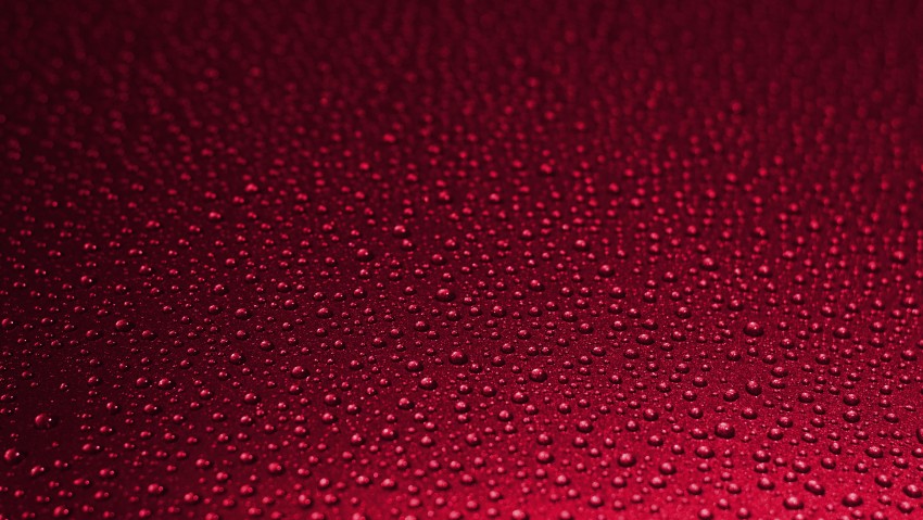 Water Drops In Red Background 5K Wallpaper