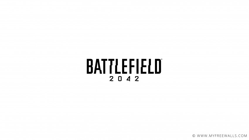 White Background Black Battlefield 2042 Logo 8K Wallpaper