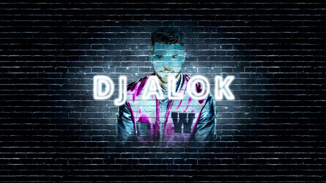 8K White Dj Alok Neon Picture Wallpaper Background