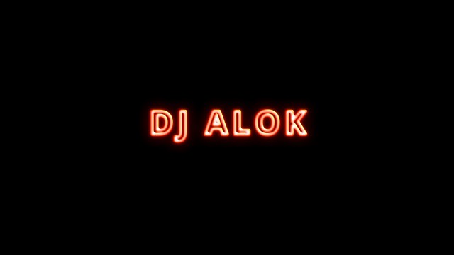 8K Red Glowing Dj Alok Neon Text Picture Wallpaper Background