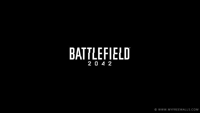 Black Background White Battlefield 2042 Logo 8K Wallpaper