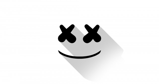 Marshmello DJ Black & White Logo 4K Wallpaper