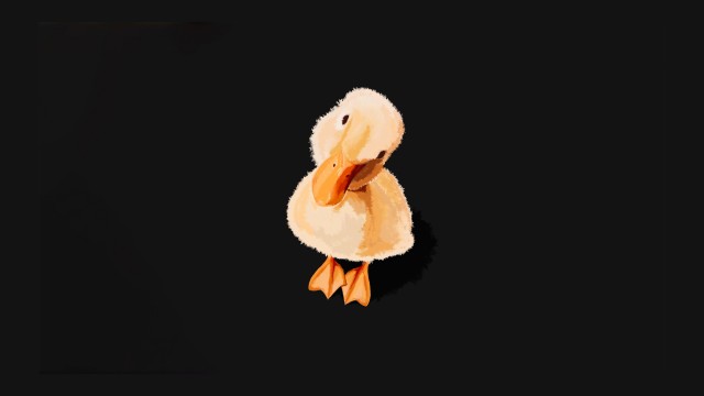8K Duckling Art Picture Wallpaper Background