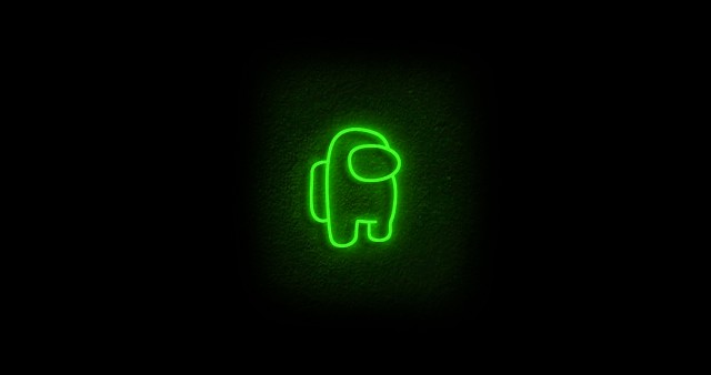 Among Us Lime Neon 4K Wallpaper