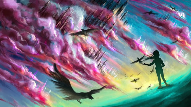 Lonely Above Clouds Art 5K Wallpaper