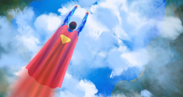 Superman Flying Artwork 4K Wallpaper