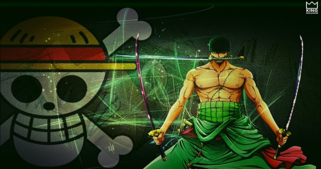 Roronoa Zoro One Piece Skull Logo 4K Wallpaper