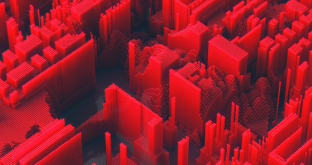 Red City Geometry 4K Wallpaper