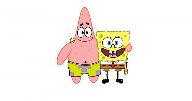 Spongebob & Patrick Standing Characters 4K Wallpaper