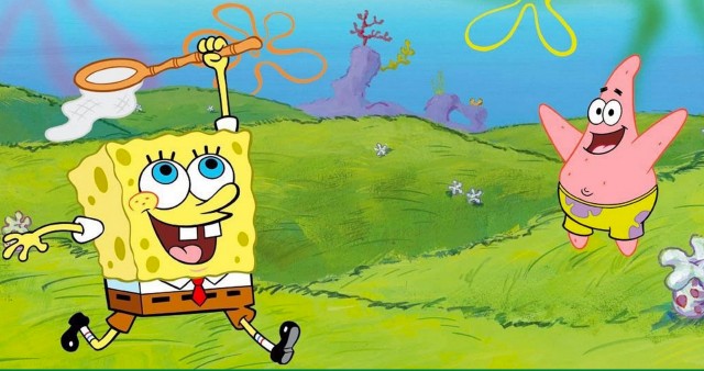 SpongeBob And Patrick Star Playing HD Wallpaper