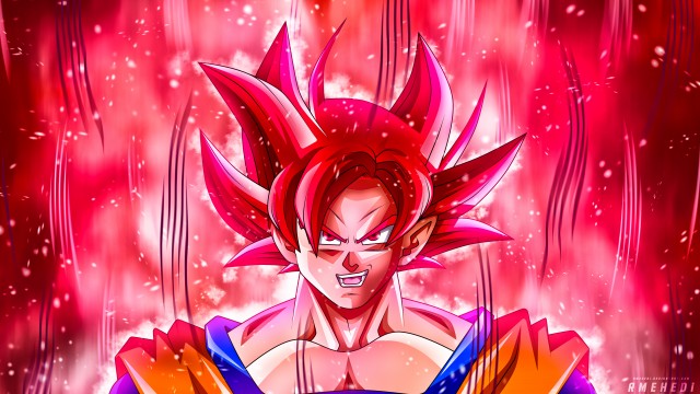 Dragon Ball Goku Super Saiyan God 8K Wallpaper