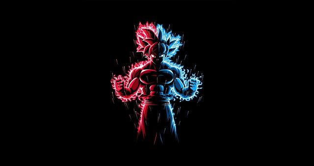 Red & Blue Dragon Ball Z Goku Anime 4K Wallpaper