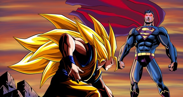 Goku And Superman Superheroes 4K Wallpaper