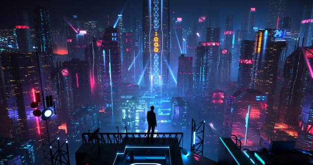 4K Cyberpunk Neon City Game Wallpaper